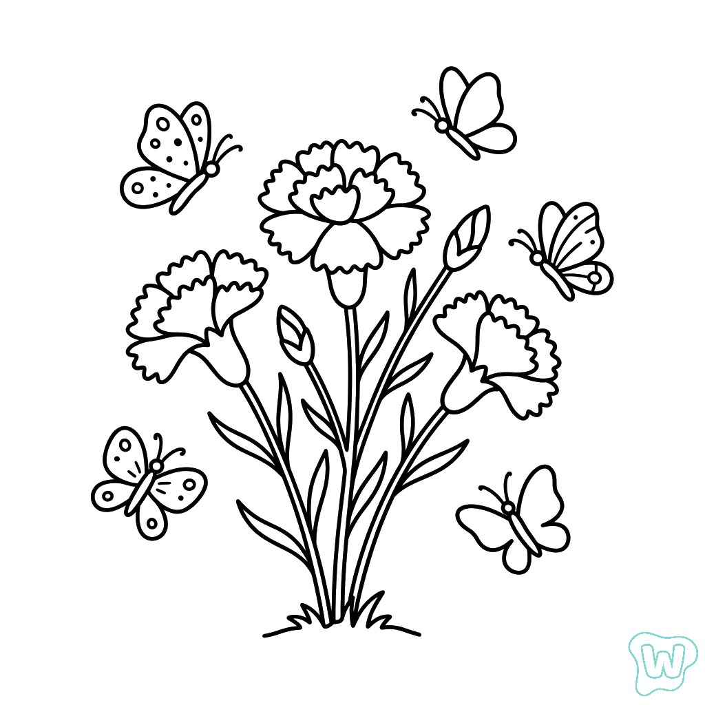 Clavel páginas para colorear gratis