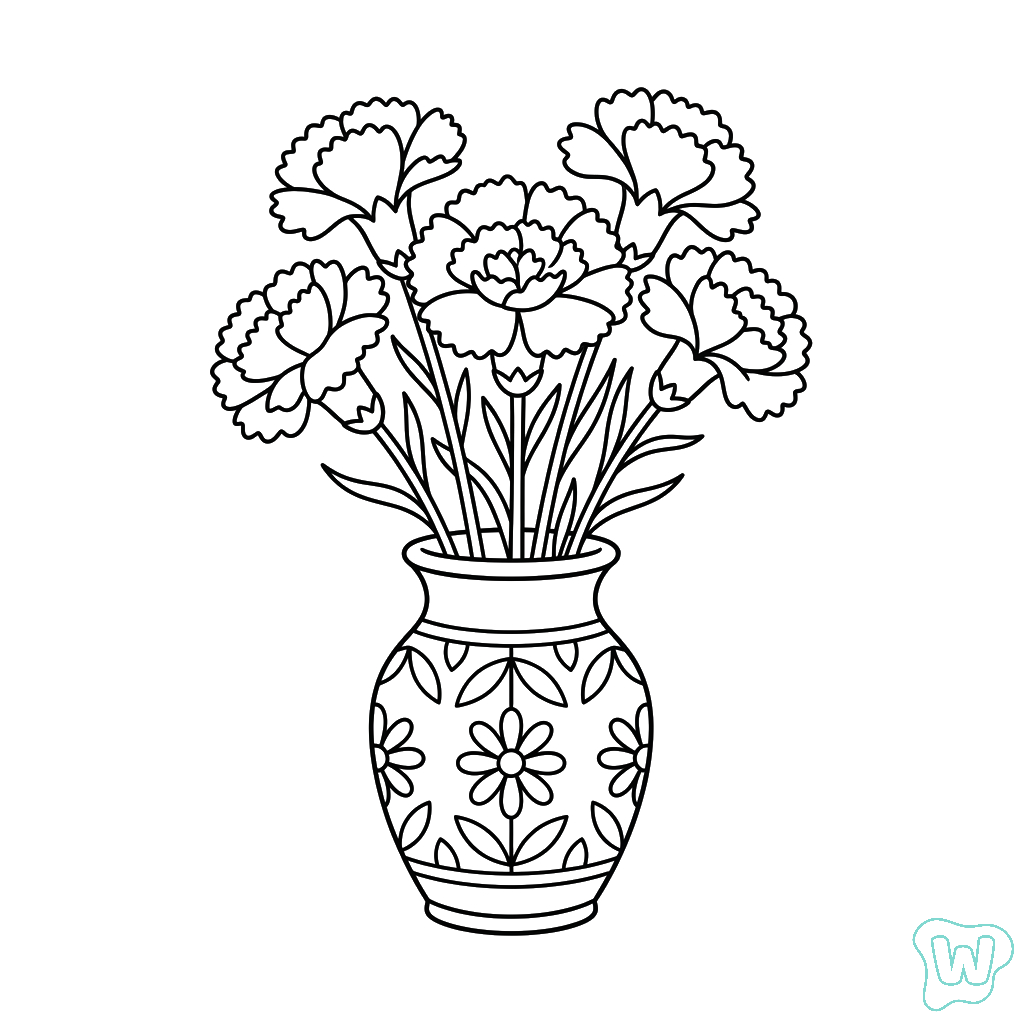 páginas para colorear Clavel