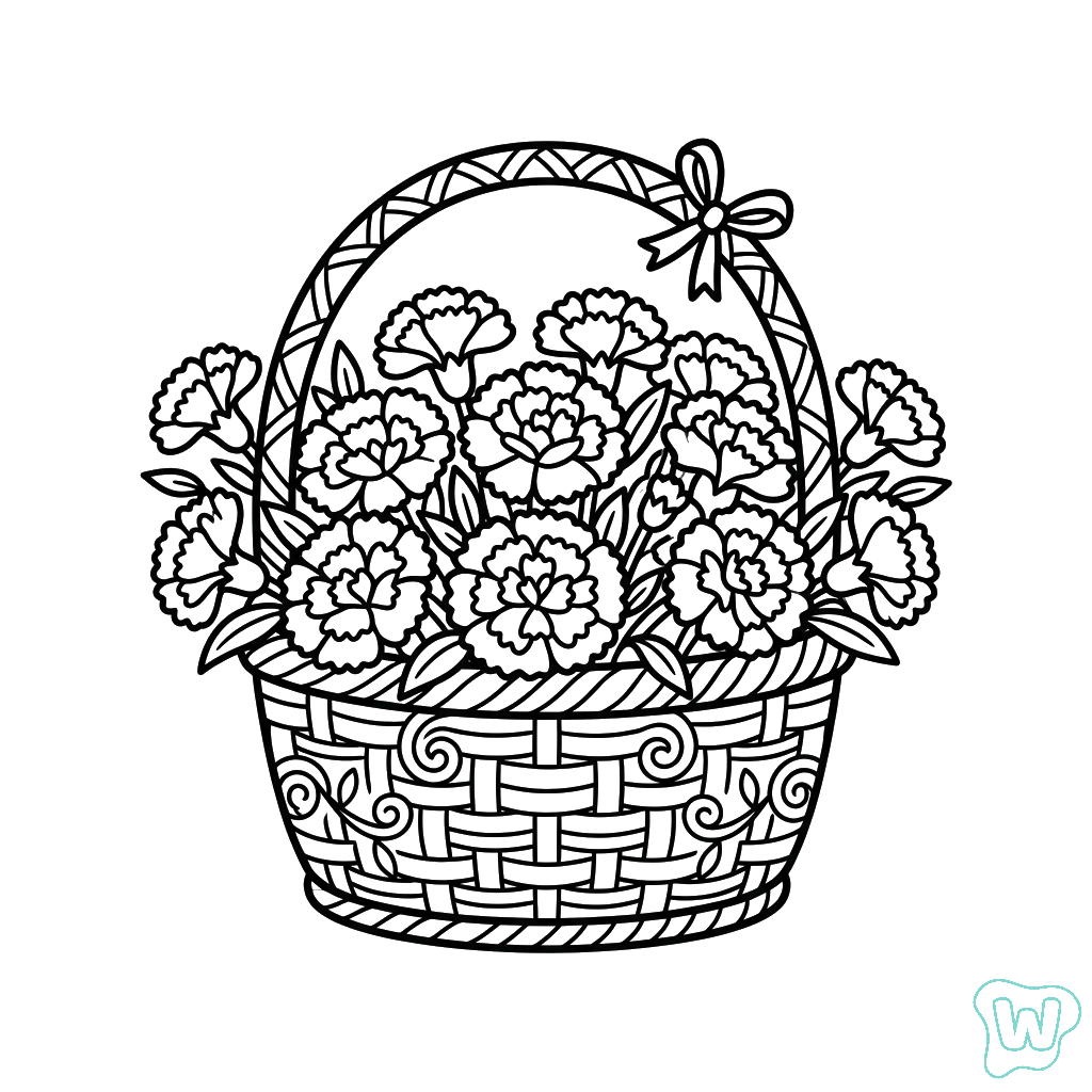 Clavel páginas para colorear fáciles