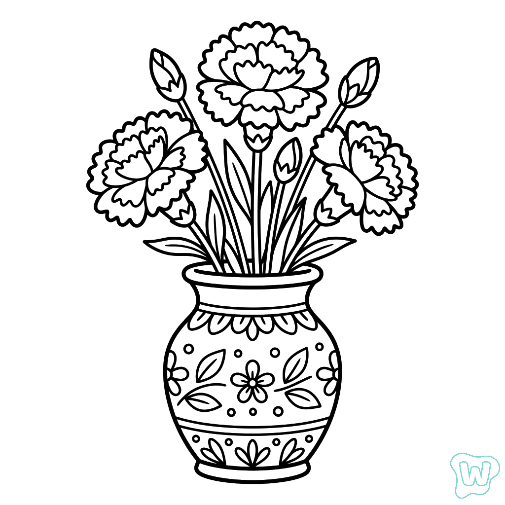 Clavel para colorear gratis