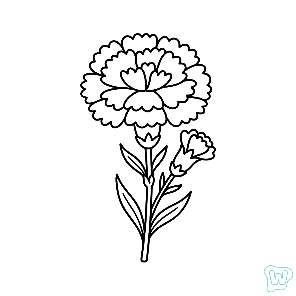 páginas para colorear detalladas de Clavel para adultos 1