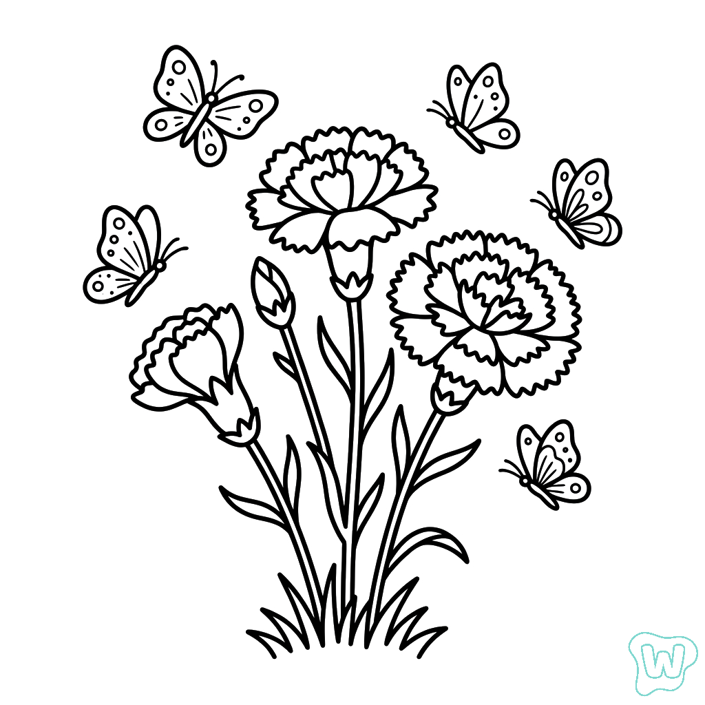 Clavel páginas para colorear para adultos