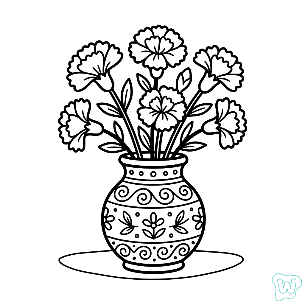 páginas para colorear gratis Clavel pdf