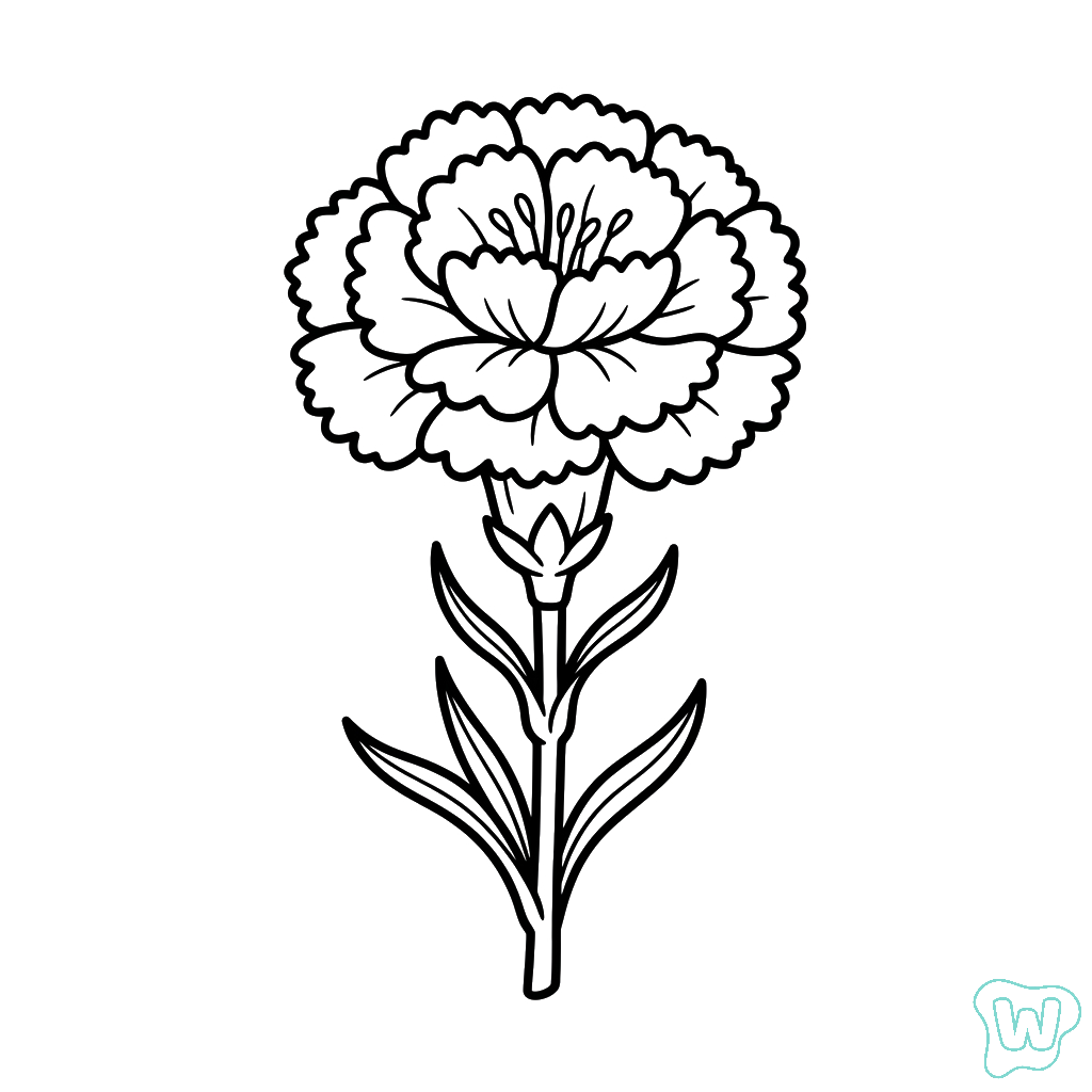 páginas para colorear gratis Clavel pdf 1