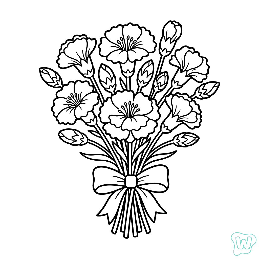 Clavel para colorear gratis 1