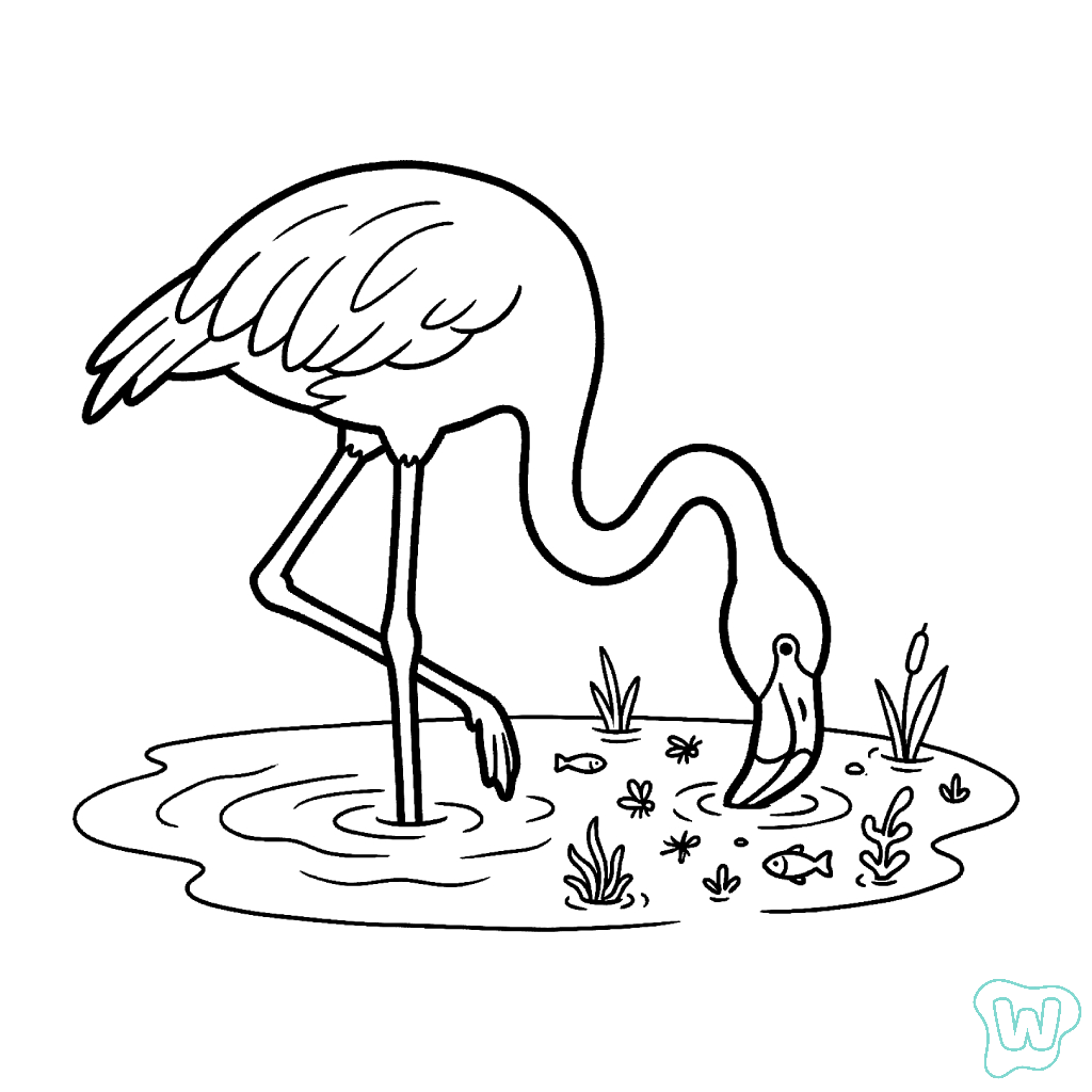 páginas para colorear gratis Flamenco 1