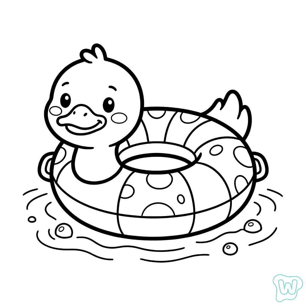 páginas para colorear lindas y fáciles de Flotador de Piscina