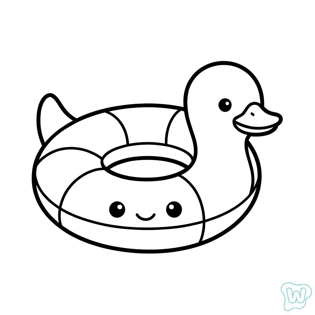 colorear y Imprimir PDF Flotador de Piscina