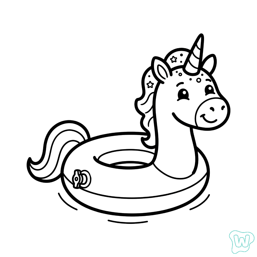 colorear y Imprimir PDF gratis Flotador de Piscina