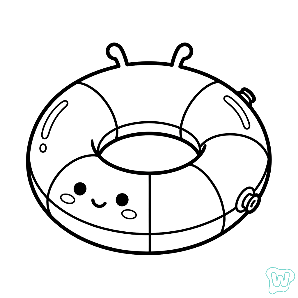 Flotador de Piscina páginas para colorear fáciles