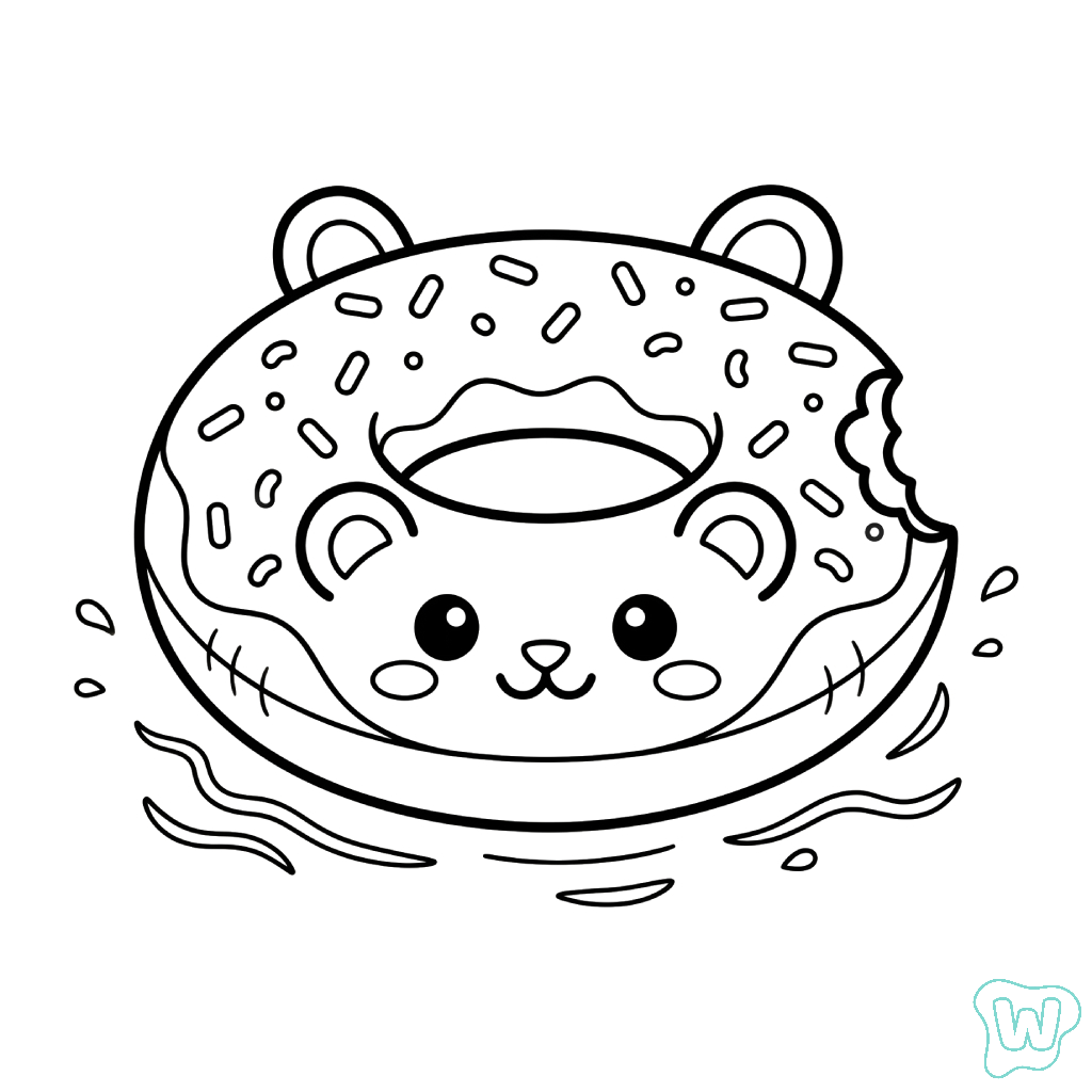 páginas para colorear detalladas de Flotador de Piscina para adultos