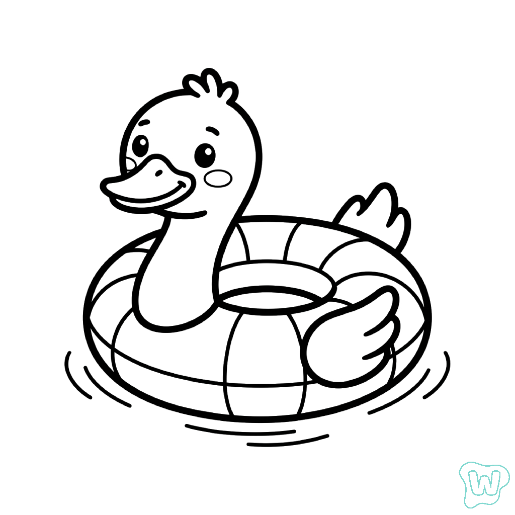 Flotador de Piscina páginas para colorear para niños