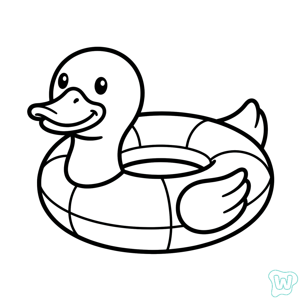 Flotador de Piscina páginas para colorear fáciles 1