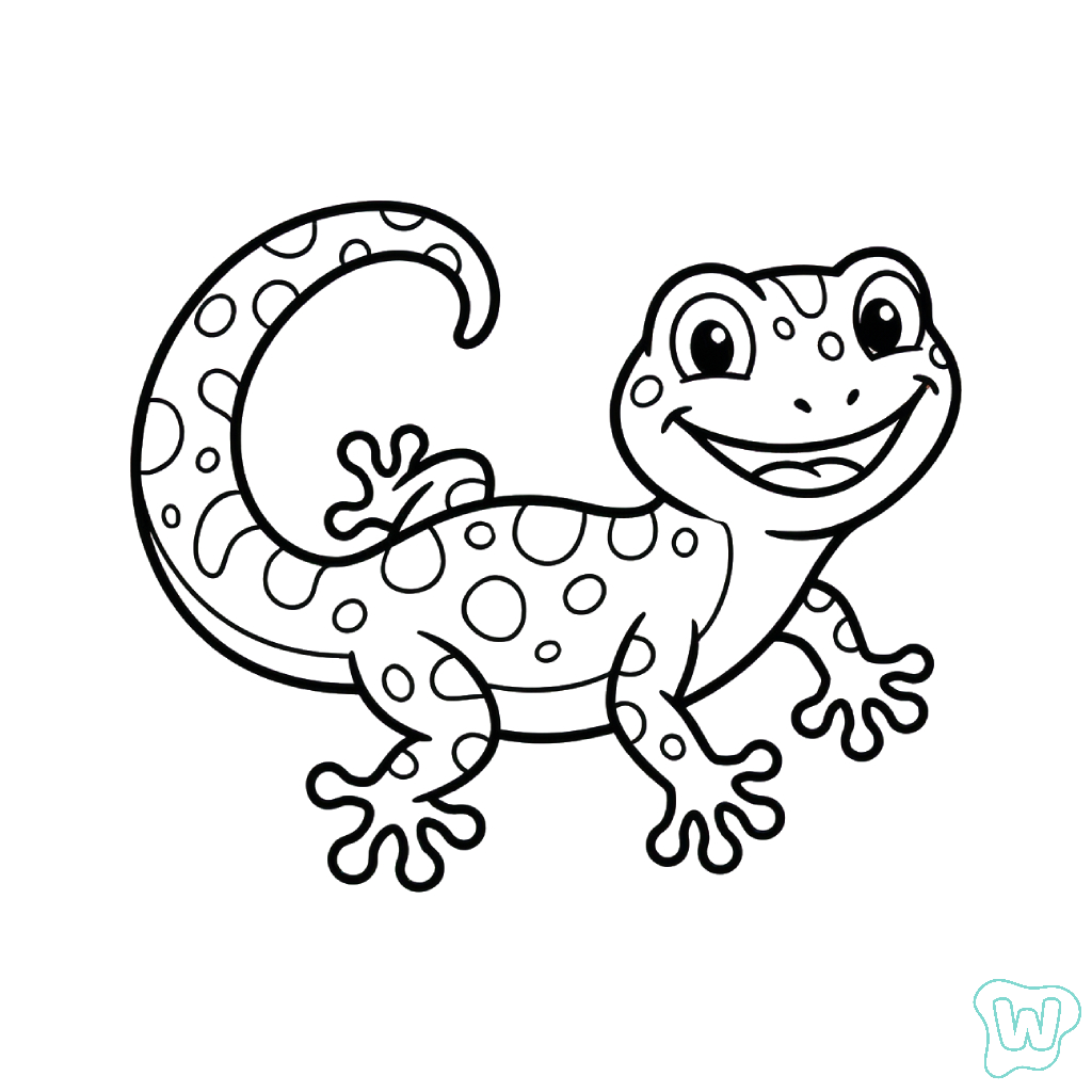 páginas para colorear lindas y fáciles de Geco