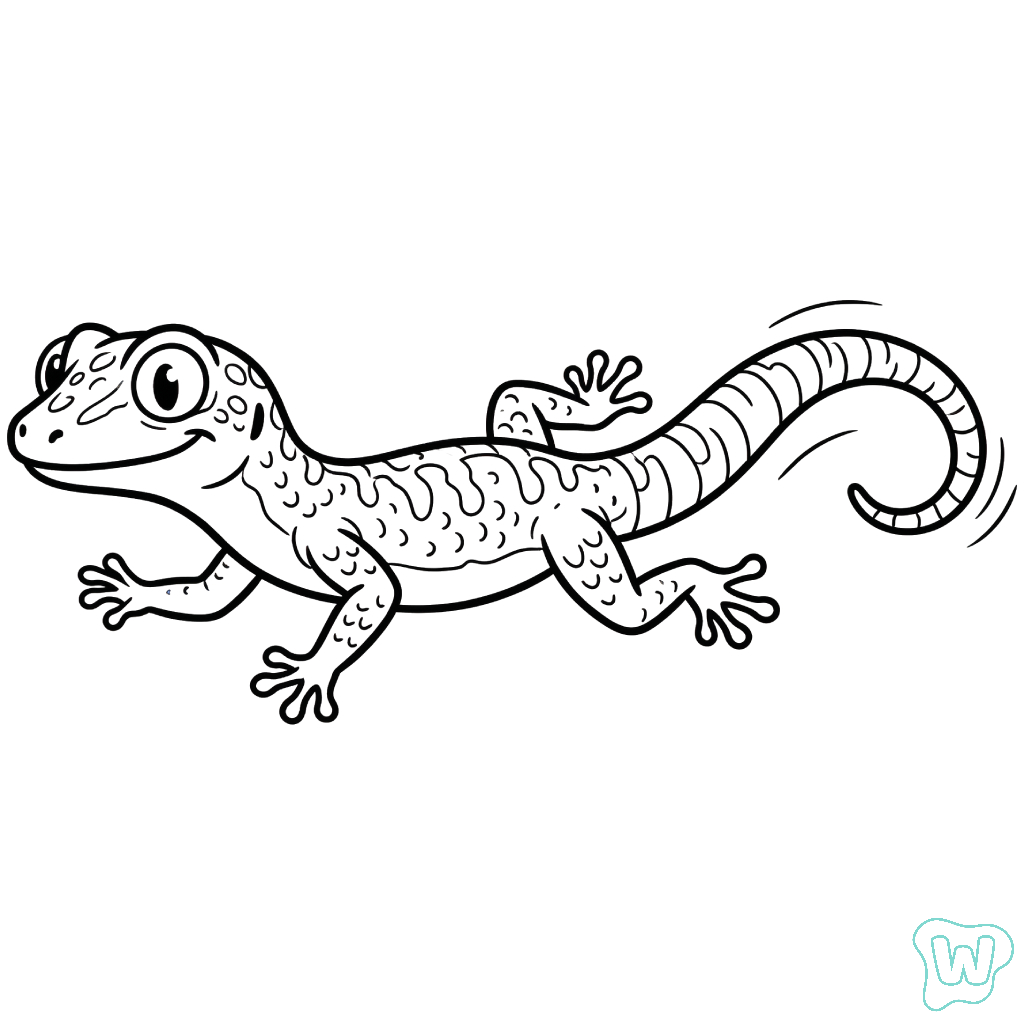 Geco para colorear y Imprimir PDF gratis