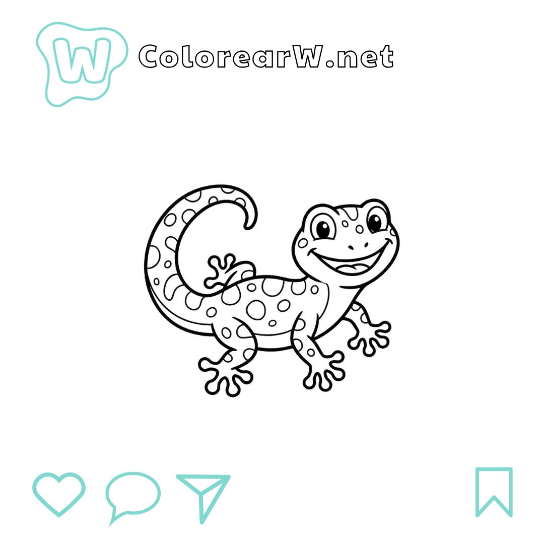Geco para colorear (PDF para imprimir gratis) thumbnail
