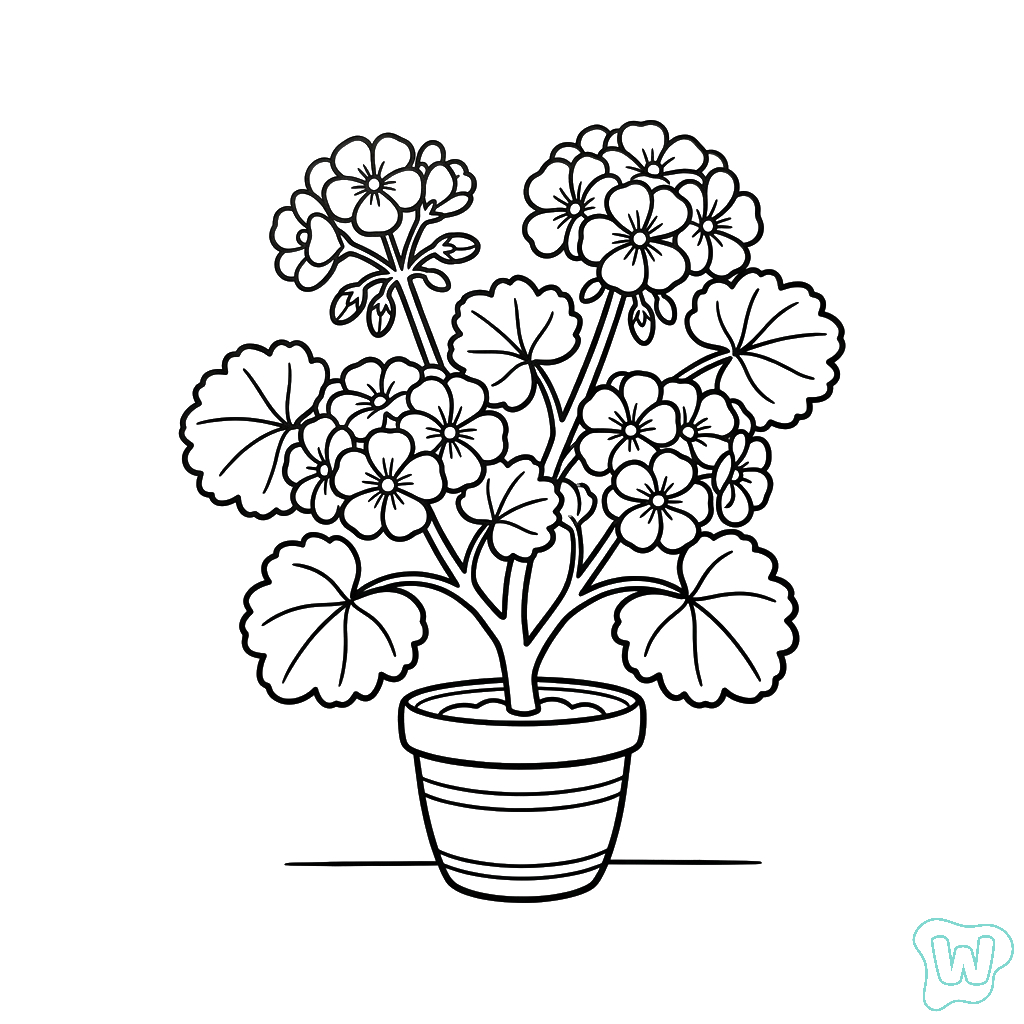 Geranio páginas para colorear para imprimir gratis