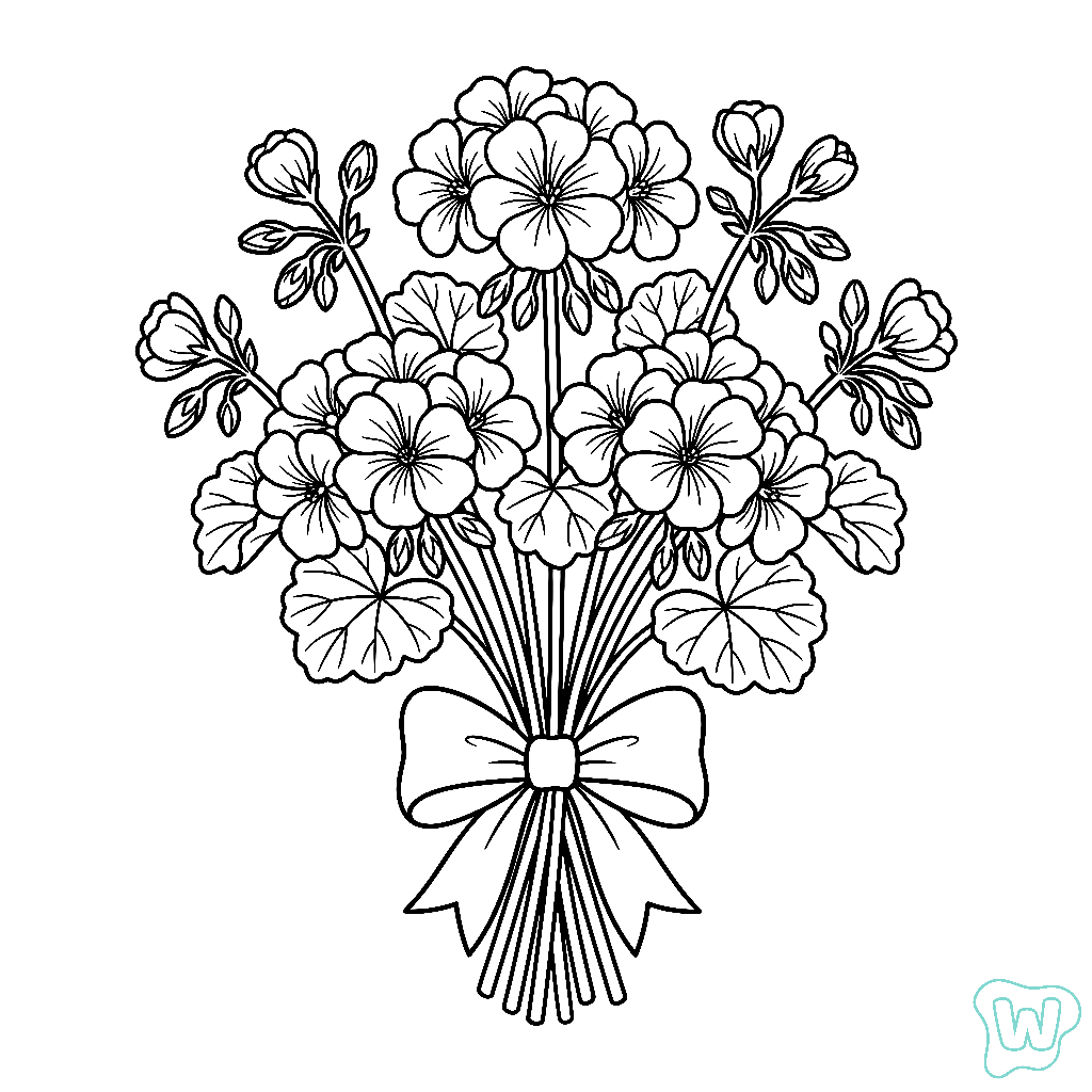 Geranio páginas para colorear para adultos