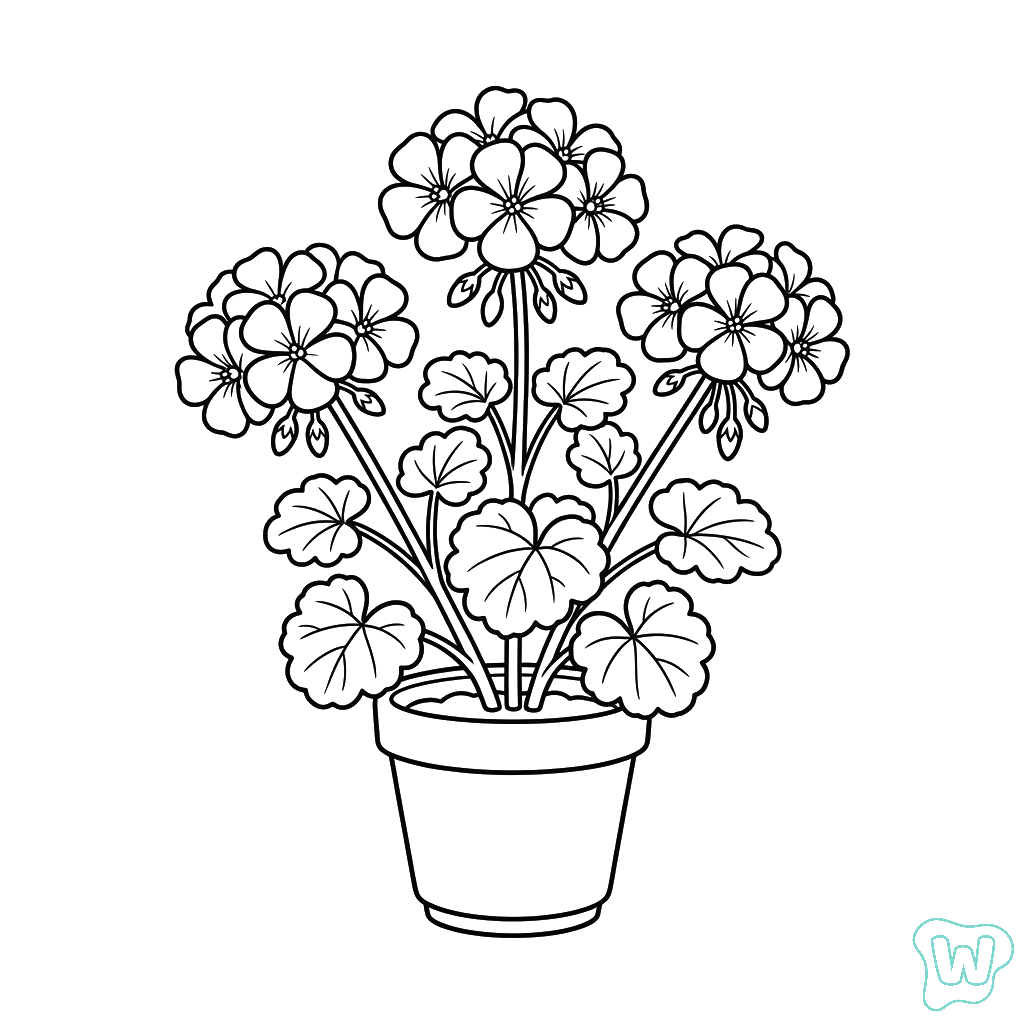 Geranio páginas para colorear para imprimir gratis 1