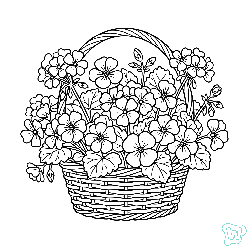 páginas para colorear detalladas de Geranio para adultos