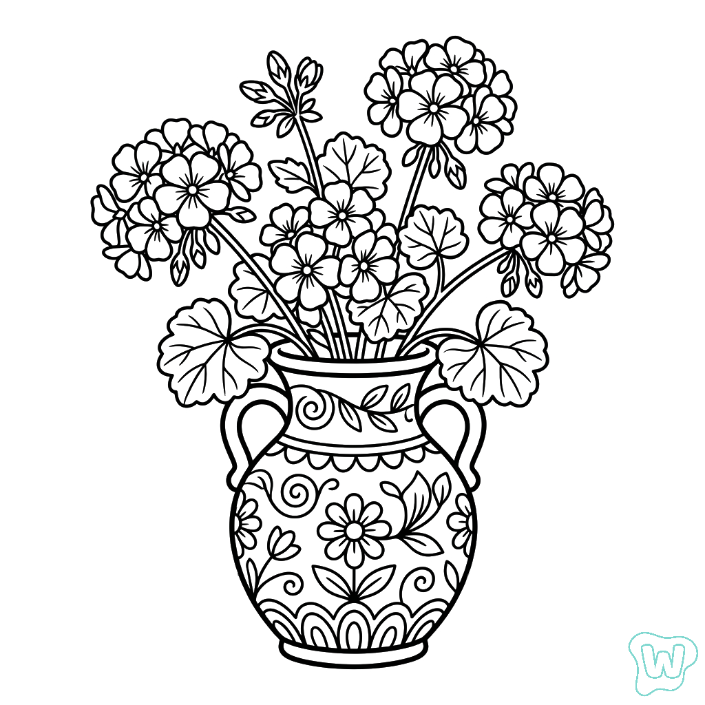 Geranio para colorear gratis