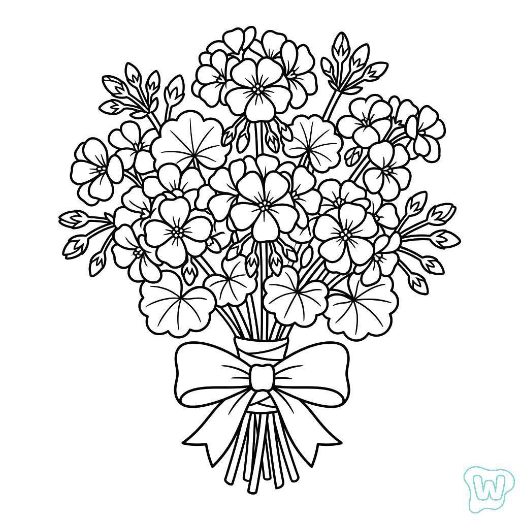 páginas para colorear lindas y fáciles de Geranio