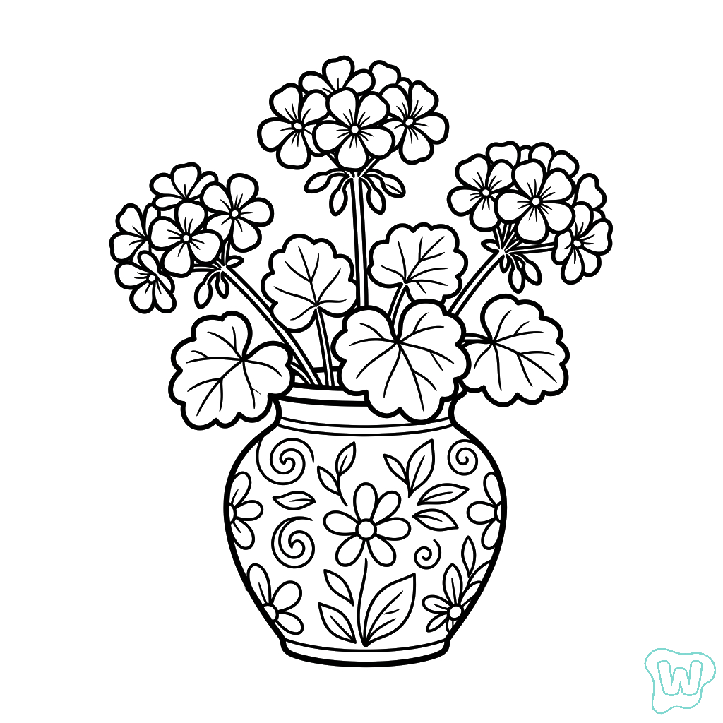 Geranio para colorear gratis 1