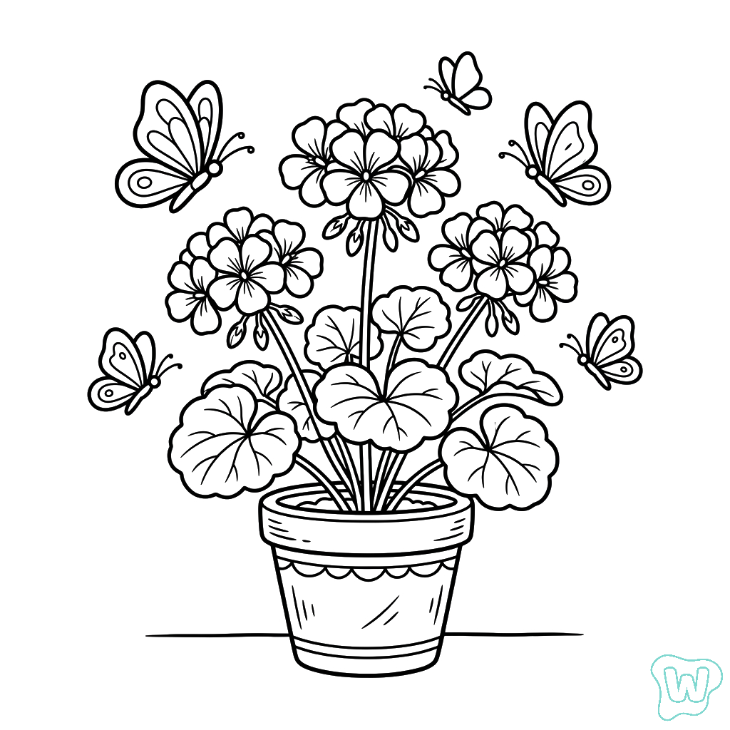 Geranio páginas para colorear gratis