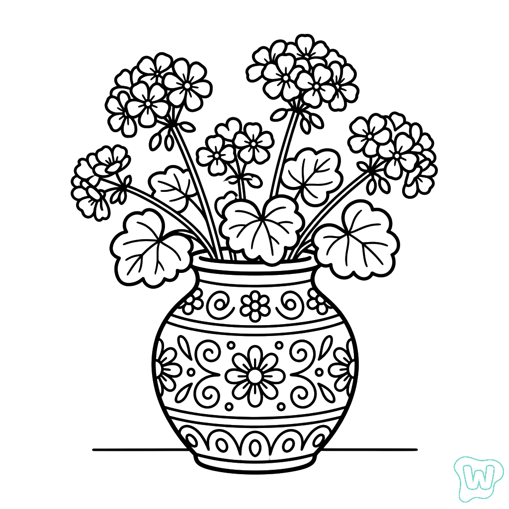 Geranio páginas para colorear fáciles