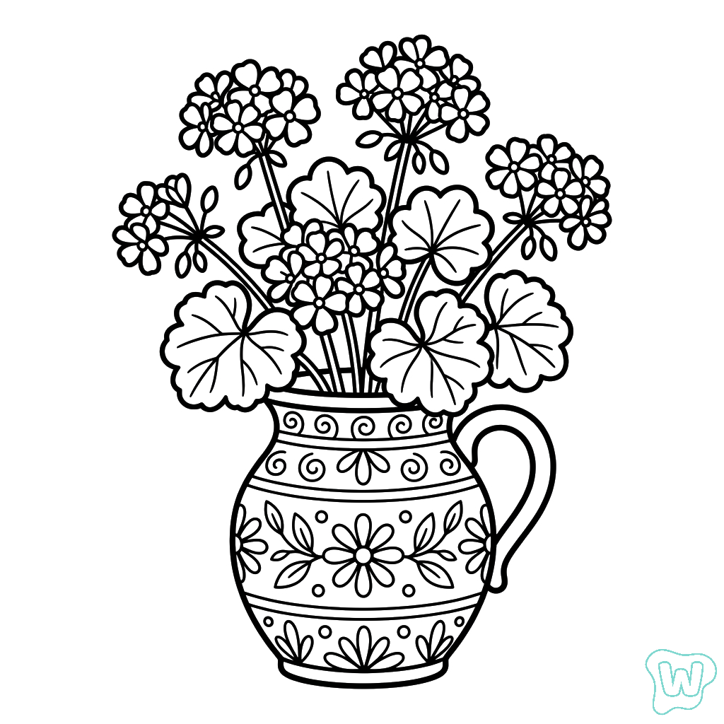 Geranio páginas para colorear gratis 1