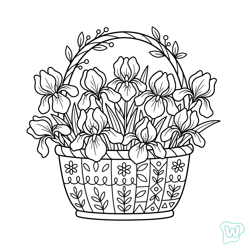 Iris adornos para colorear