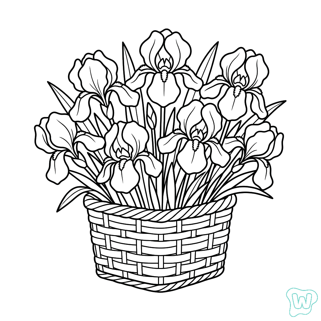 Iris para colorear y Imprimir PDF gratis