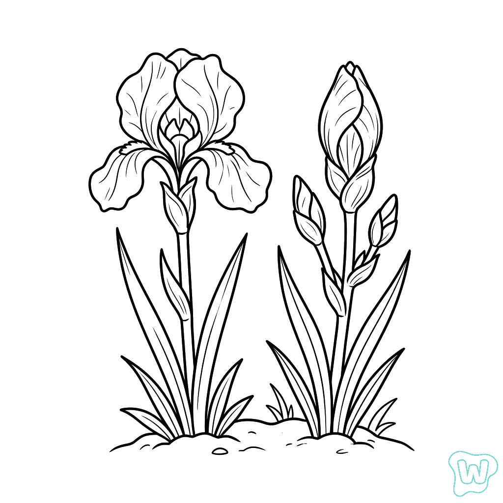 Iris para colorear y Imprimir PDF