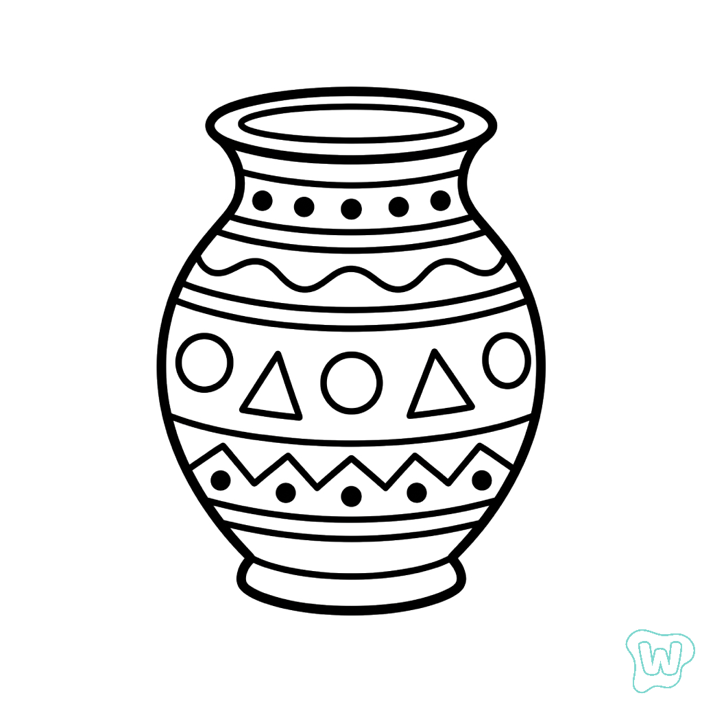 Jarrón de Flores dibujos para colorear