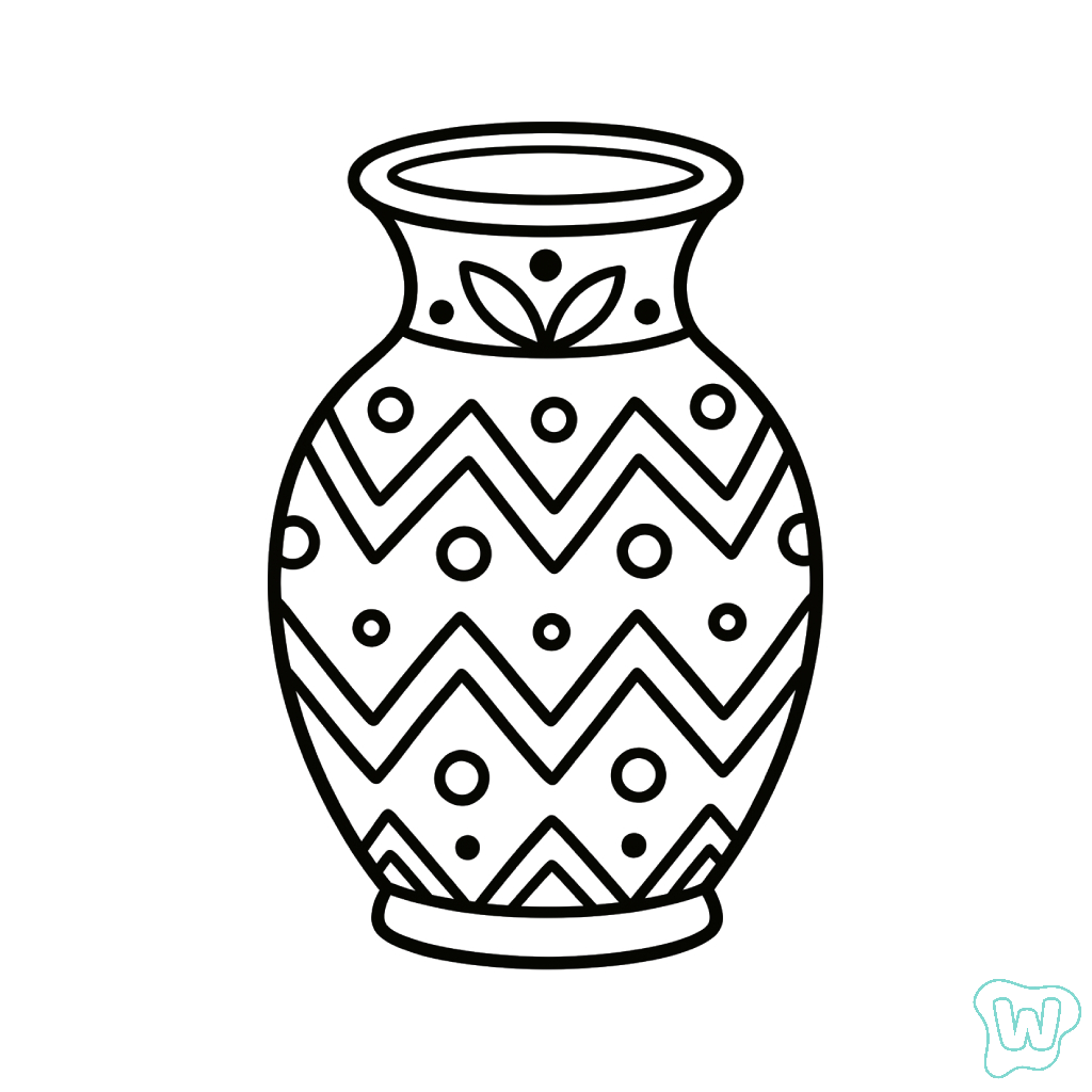 páginas para colorear imprimibles Jarrón de Flores