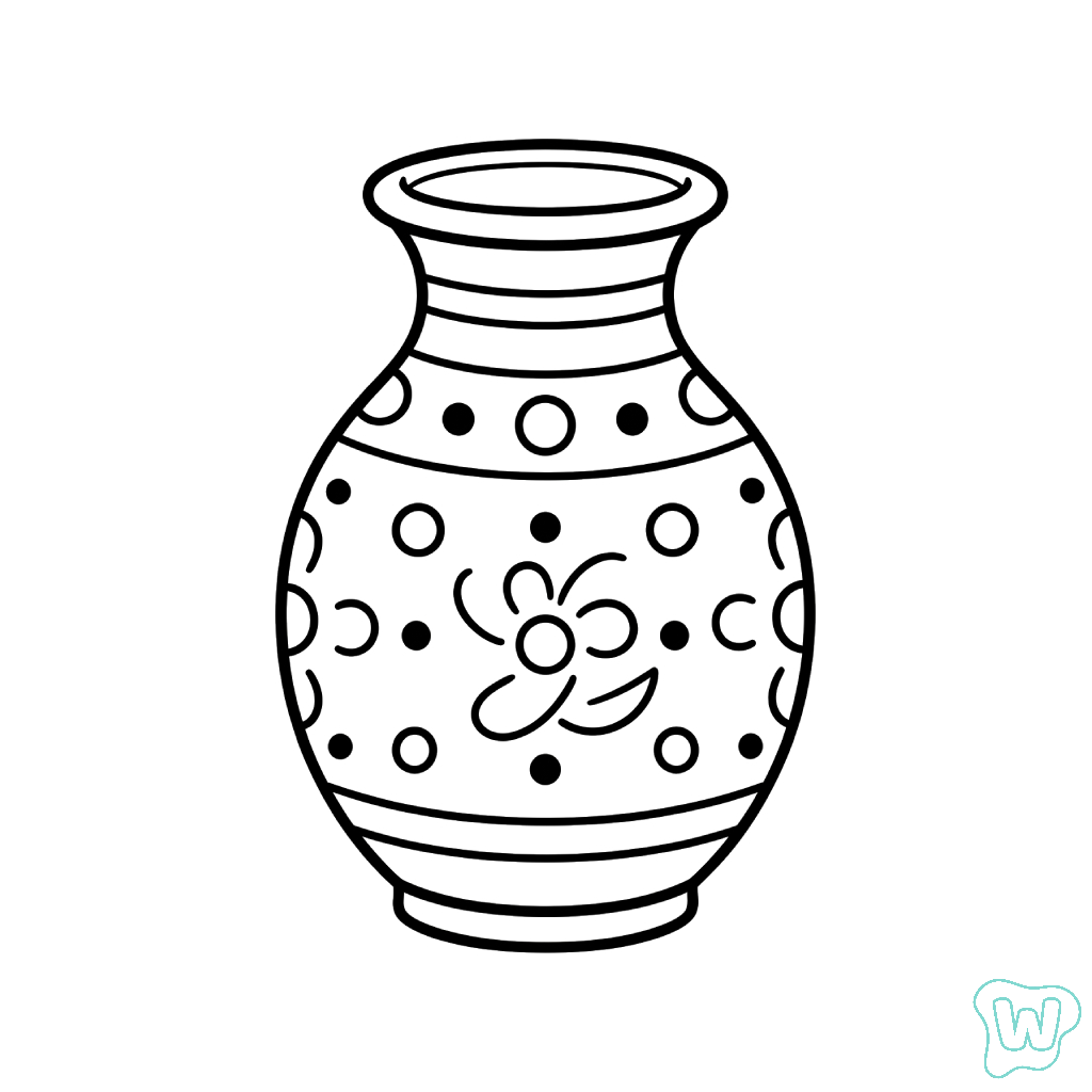 Jarrón de Flores páginas para colorear fáciles