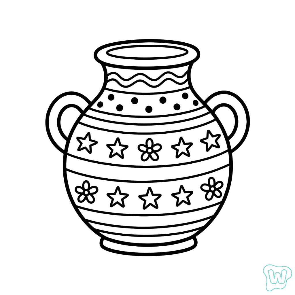 colorear páginas de Jarrón de Flores