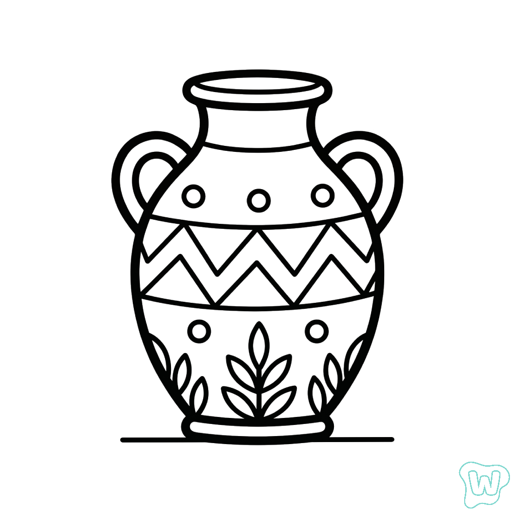 páginas para colorear gratis Jarrón de Flores