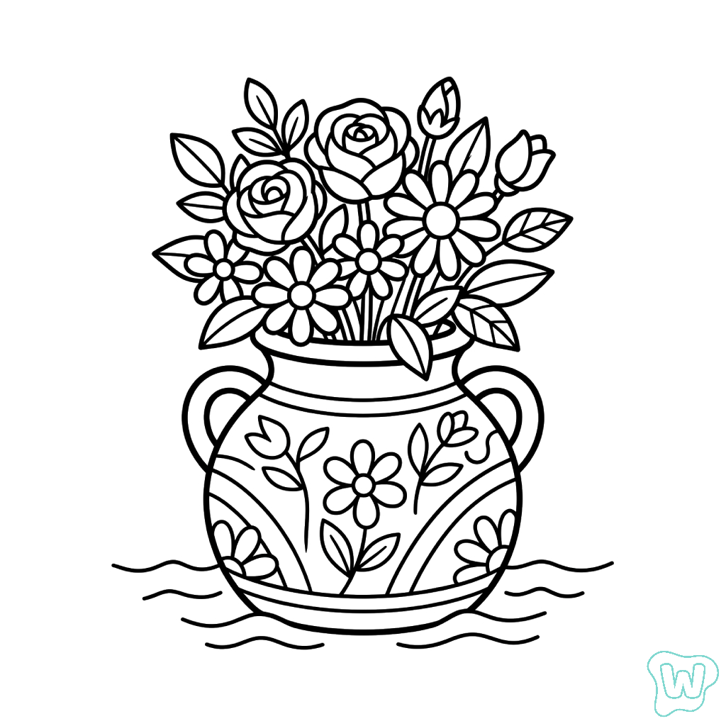 Jarrón de Flores descargar e imprimir PDF gratis 1