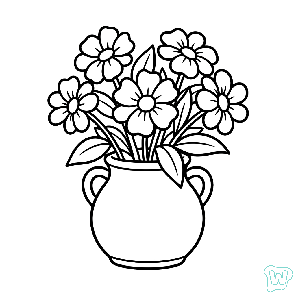 Jarrón de Flores dibujos para colorear grinch