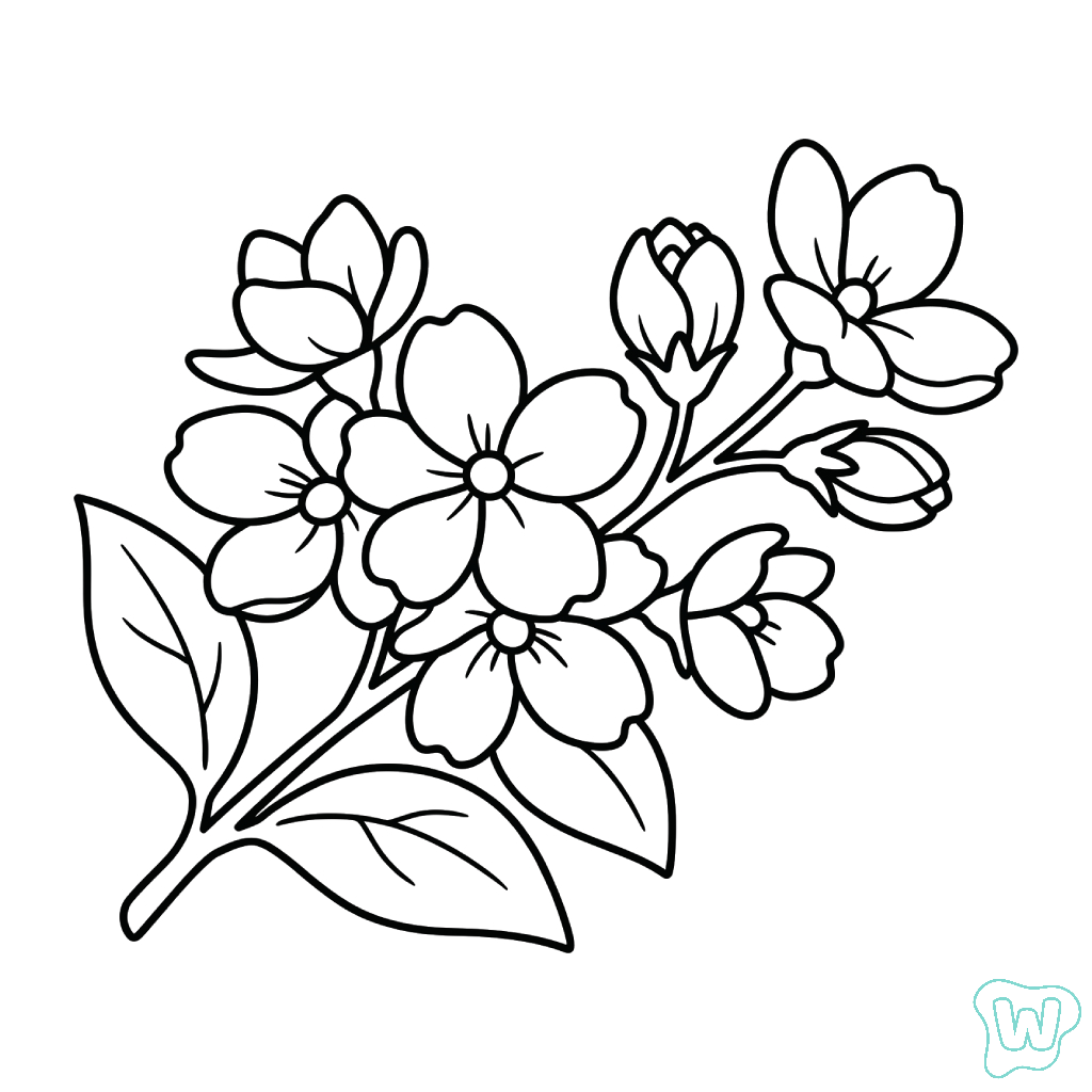 páginas para colorear detalladas de Jazmín para adultos