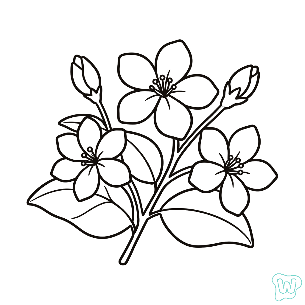 Jazmín páginas para colorear para niños