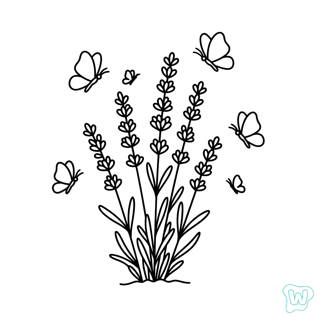 Lavanda colorear y Imprimir PDF