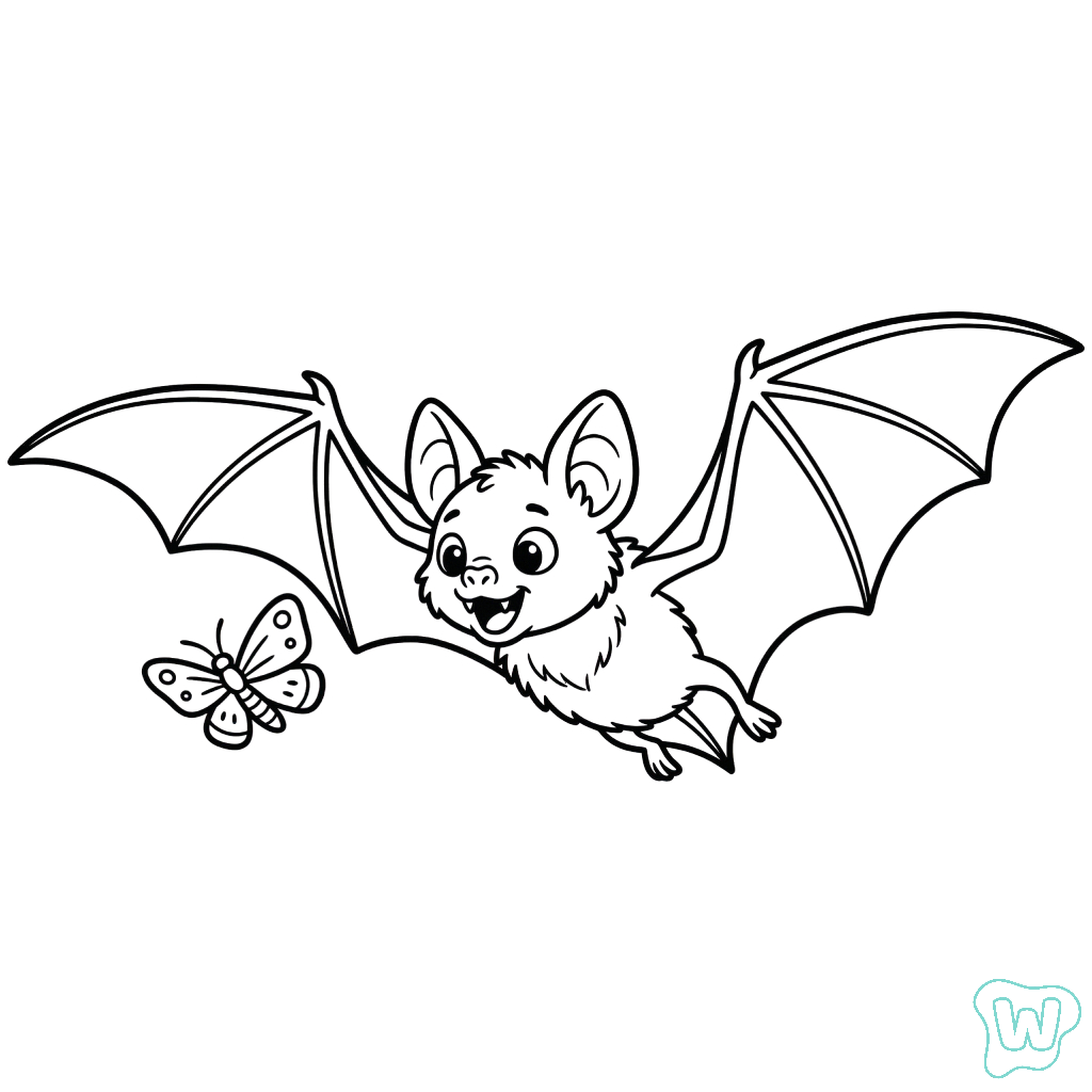 lindas páginas para colorear Murciélago