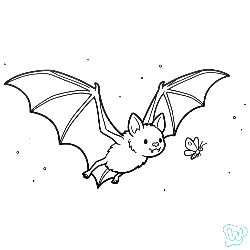 páginas para colorear gratis Murciélago