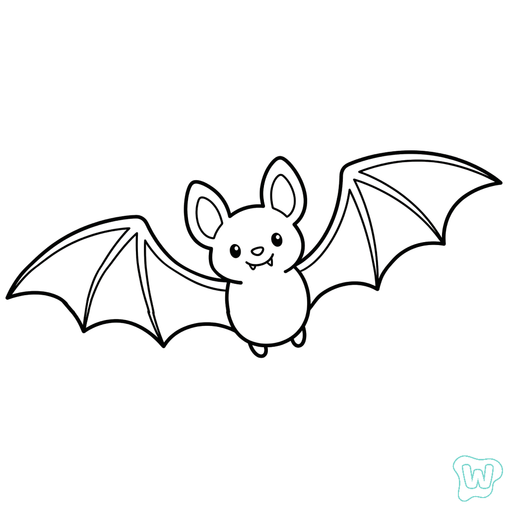 páginas para colorear gratis Murciélago para niños