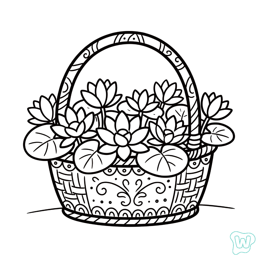 Nenúfar páginas para colorear para adultos 1