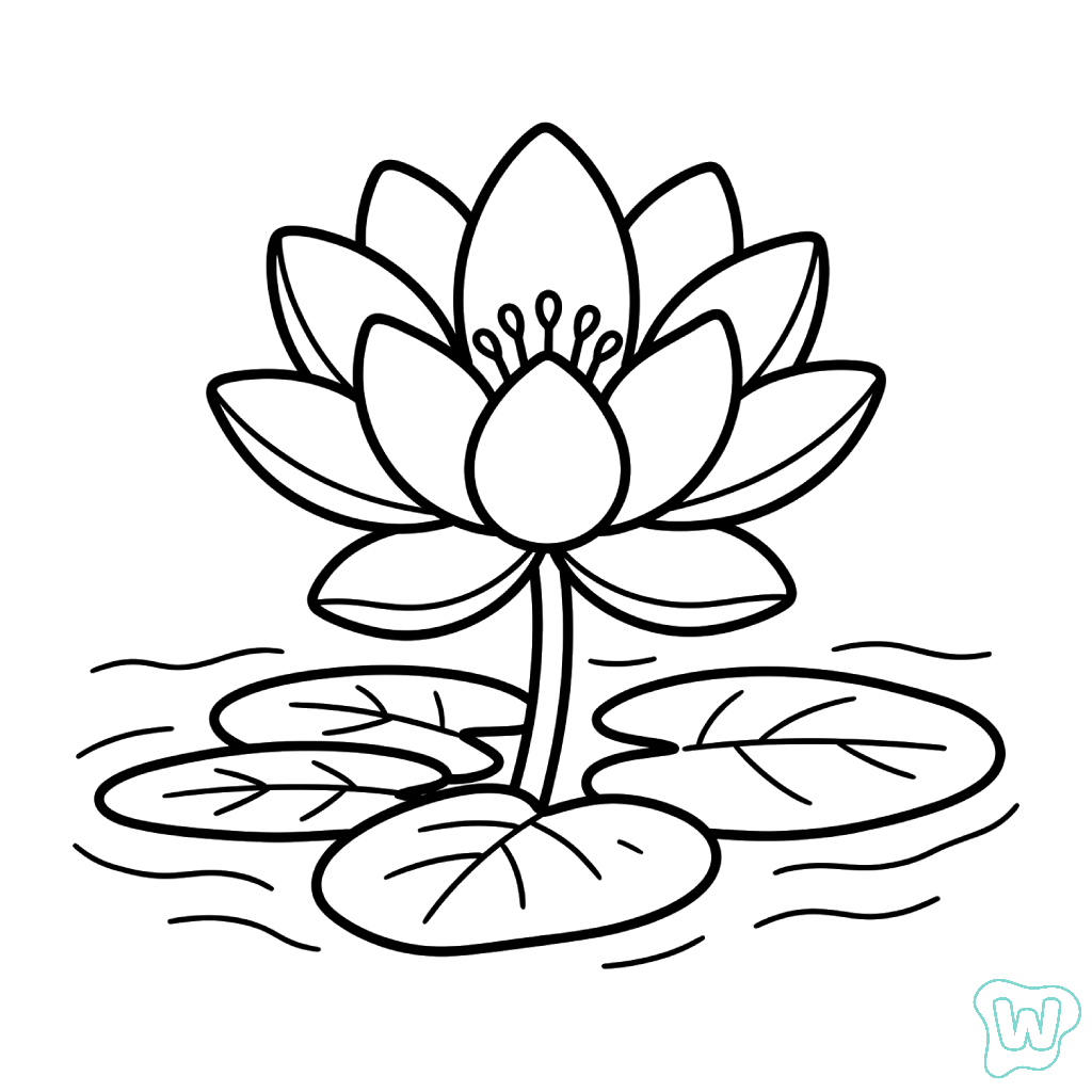 páginas para colorear para niños Nenúfar