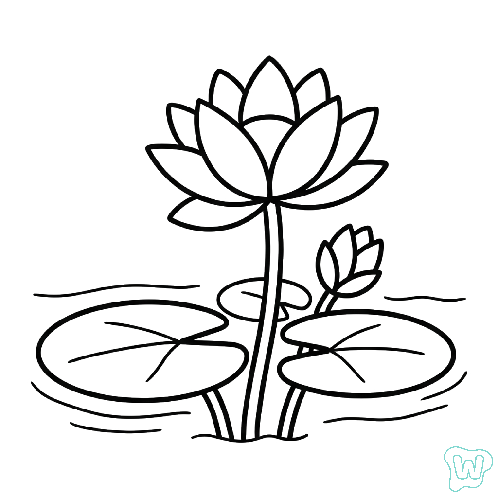 Nenúfar páginas para colorear imprimibles