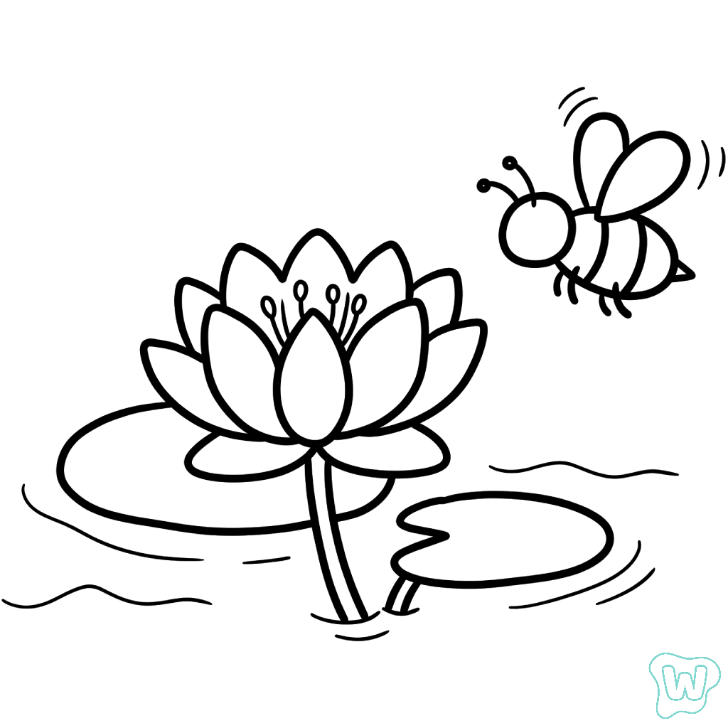 Nenúfar páginas para colorear imprimibles 1